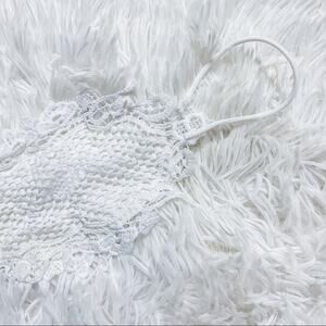 Toddler Girls White Crochet Lace Face Mask